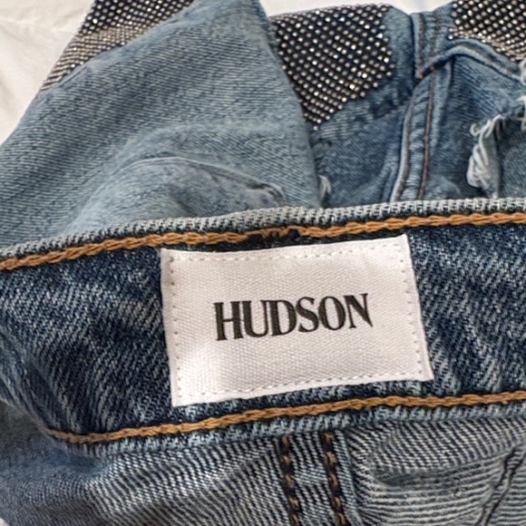 Hudson Jeans Blue Denim Shorts with Black Details - Picture 7 of 8
